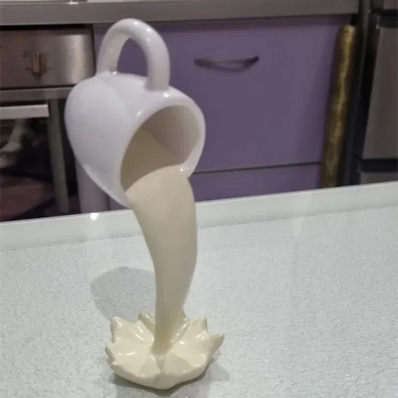 Suspended Coffee: Floating Mug Art Sculpture