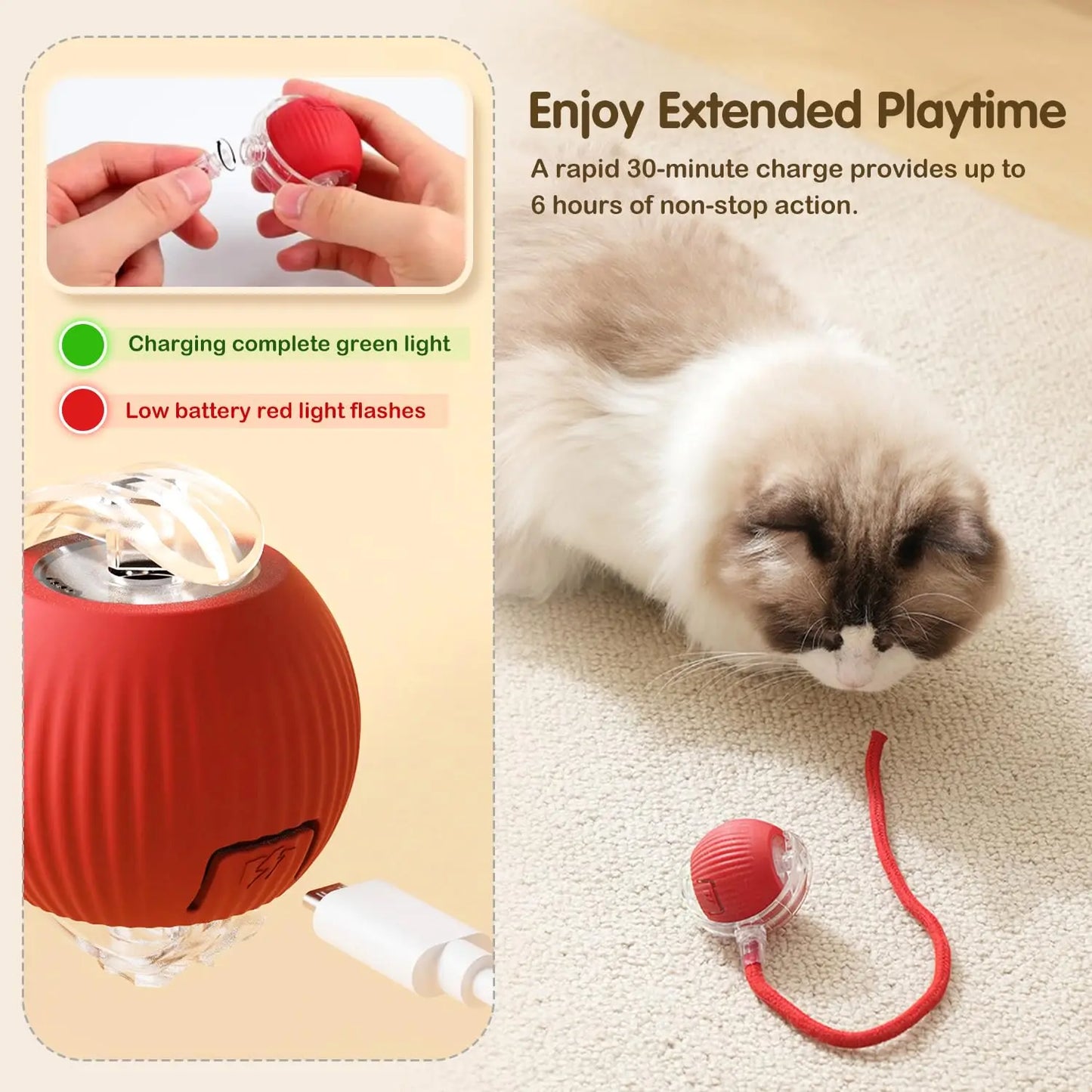Cat Interactive Ball Toy, Intelligent Mouse for Cat